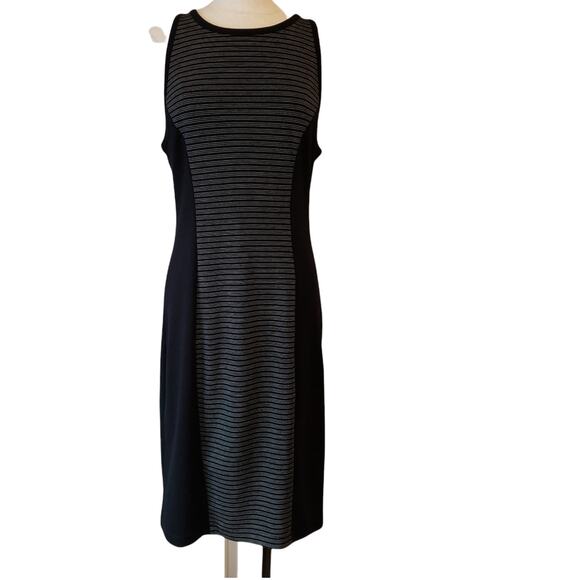 BB Dakota Dresses & Skirts - BB Dakota Dress Bodycon Womens Large Black Gray Striped Sleeveless Style BE25803
